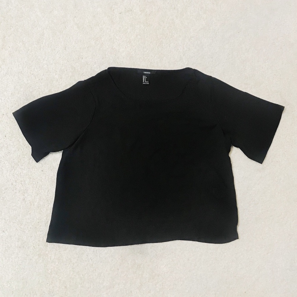 Black Semi-Sheer Blouse